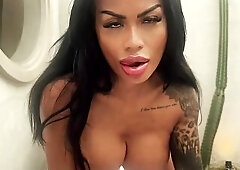 SANKTOR - TATTOOED ORIENTAL mother I'd like to fuck MASTURBATES IN THE SWIMMING POOL