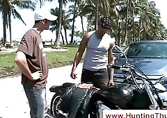 Black guy picks up a white man on his bike