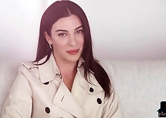 Greek mom babe posing nude on a balcony