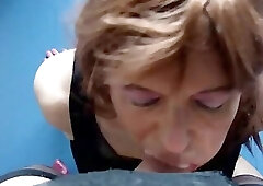 Crossdresser wanking and cock sucking