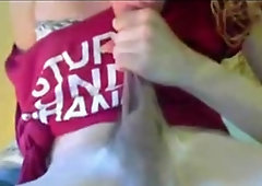 tgirl self fellates and pops in her own gullet