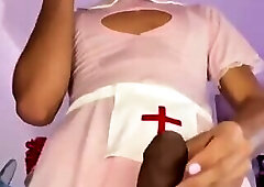 Kim nurse outfit accidental cum