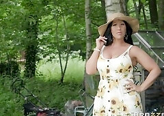 Young Jordi loves his job as a gardener. He likes it, even more, when this busty horny MILF shows up ready to get fucked. After a quick sloppy blowjob