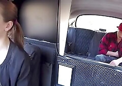 European cabbie blows and tugs big cock before pounded