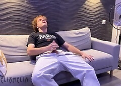 Adorable guy masturbates on camera, showcasing his cute dick in the bathroom