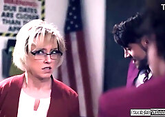 StraightTaboo.com - Older teacher team-fucked by 4 students