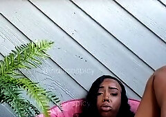 Sneaky balcony masturbation