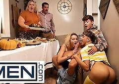 MALES - Thanksgiving Turns Into A Impure Three-some Featuring Drake Von, Foxy Alex And Cherry Kiss