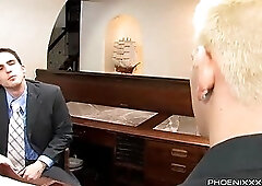 They drills with pleasure in the office