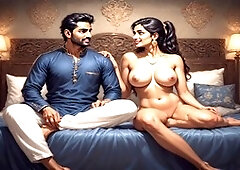 Steamy Indian couple has wild animated sex hook-up