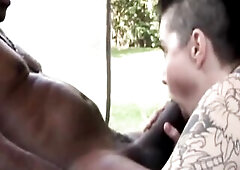 Tattooed mother I'd like to fuck Deepthroats Biggest BBC with Sloppy Drool