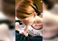 Ever wonder what it's like to have a real amateur teen eagerly worshiping your hard rod? Well, have a fun watching a real amateur eighteen-year-o