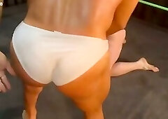 Pro IFBB Super Butt BB Jim vs John Naked Wrestling