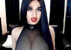 Grand cock Ladyboy Faps Until She Jizz