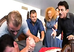 bitch wife gets gangbanged to save husband