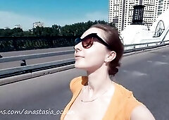 In Nature's Garb angel on a motorcycle. Topless in the town