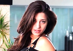 Gorgeous busty brunette Uma Stone nicely impaled on the poolside