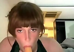 Femtrap19 deepthroating her dildos