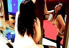 In the hotel room, I was caught on tape having a solo fun time