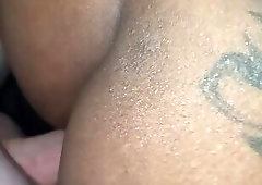 Hot ebony tranny gets focked doggy