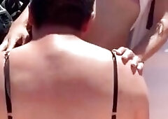 Asian Ladyboy sucking a boy on the street and boy suck ladyb