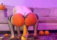 Pumpkin Pawg Creams on Huge Cock Squash
