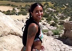 Amateur Outdoor Brunette Masturbates