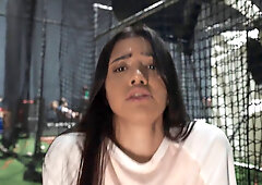 Cute Indian girl deepthroating and riding a BWC in POV