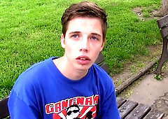 Twink in a hilarious t-shirt gets tenderized in POV