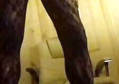 HollyEmidsCd in playing in bodystocking and heels...