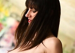 Brunette Babe Touches Herself in an Abandoned Building