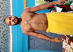 Naked vlog An Indian stud is making a vlog totally bare