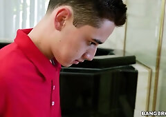 Hot as fuck mom Reagan Foxx punishes stepson spying on her in the shower