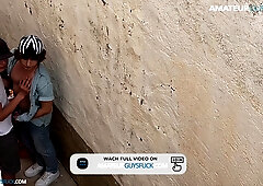 Young amateur duo caught plumbing in the street… so damn real!