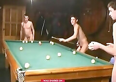 Nude Russian Soldiers Playing Pool
