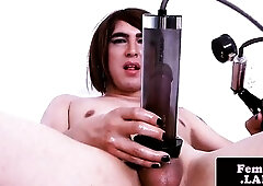 Firsttime transitioning femboy jerking dick