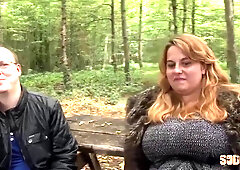 Angies Massive Tits and Chubby Cheeks Draw Cuckold Cock Sucking from Cheating French Strangers During