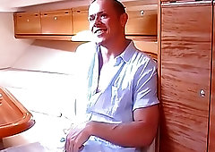 Solo UK stud jerks off big cock and jizz