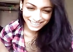 Tranny with purple hair beats her stick on cam