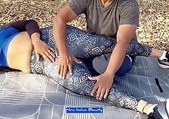 Steamy outdoor romance with a desi wife enjoying sensual fondles and big ass ASMR at the park