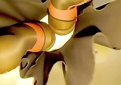 BlueGirl70 Red Nylons Upskirt