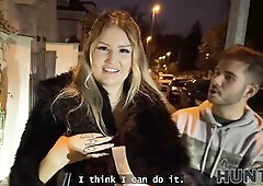 HUNT4K. Whore with worthwhile firm boobs is screwing with a stranger in front of her silly BF