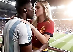 WOW Hawt! (( " ARGENTINA screw SPAIN " )) Last World Cup... in Public! Who wins? Answer in the comments! "Interracial"(IA)