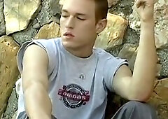 18yo smoker Yuri masturbates off before shooting spunk firm