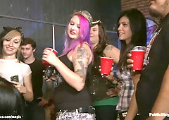 Blindfolded deep throat public ravaged