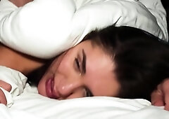 Extreme brunette teenager gasps on rock hard swift fuck,