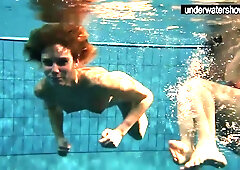 Underwater Show featuring side chick's babes porn