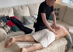 Horny Dad Gets Hard During Massage