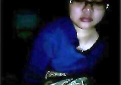 Malay aged showing breasts during web camera