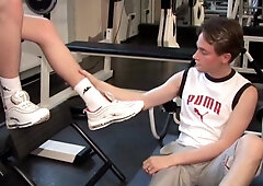 A Boys Feet Dreams In The Gym